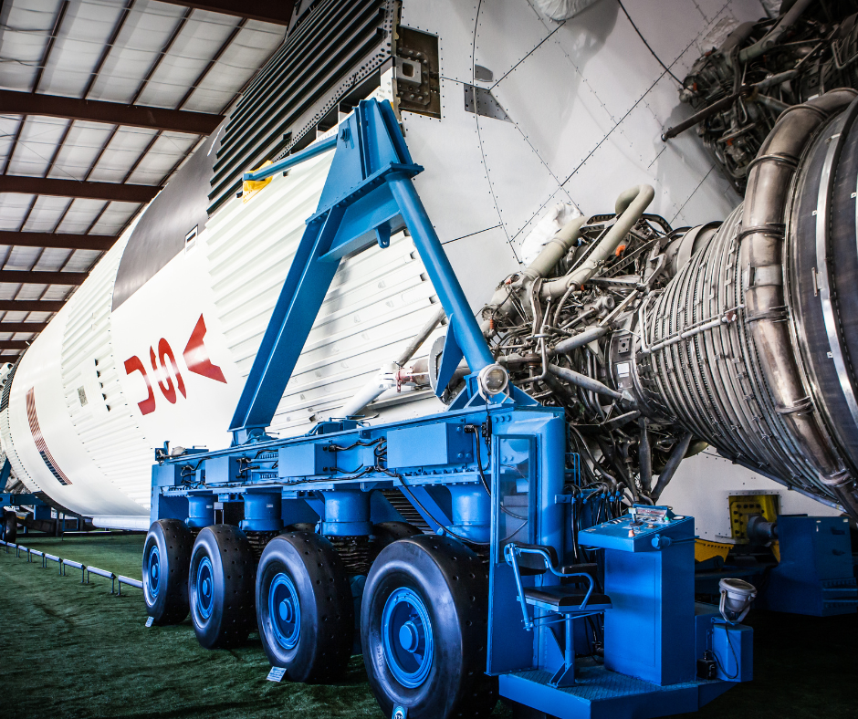 Image of Saturn V rocket on display at Space Center Houston