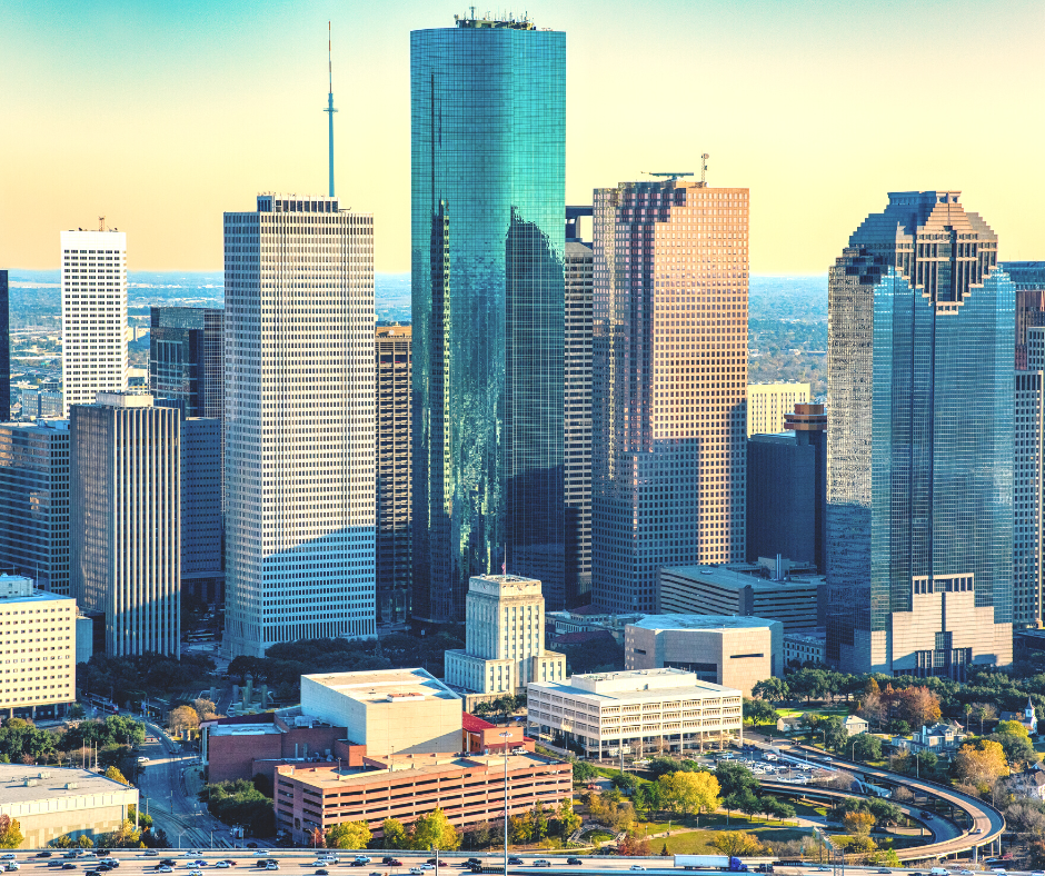 featured image showing downtown Houston for a post called top 10 things to in Houston for free.